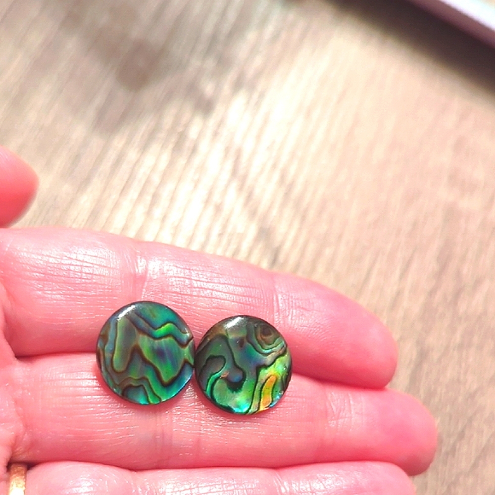 Green and Blue Chevron Stud Earrings